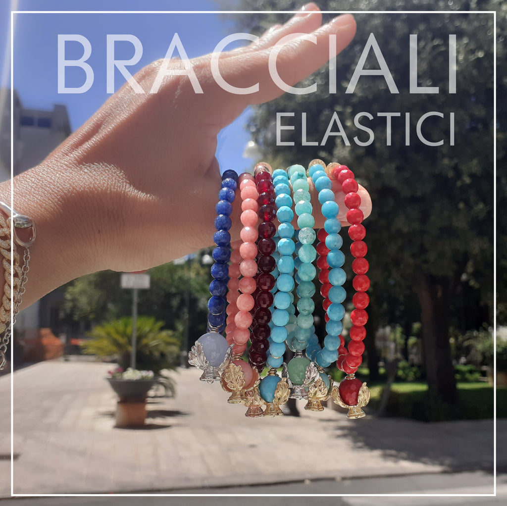 Bracciali elastici -  con pietre dure e Pomidèfiure