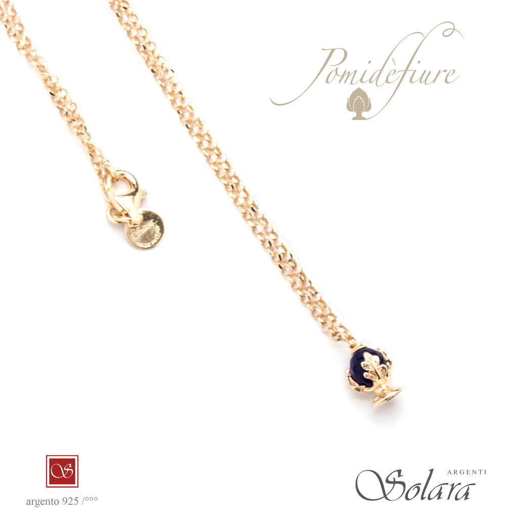 Collana cm.45 con Pomidèfiure e pietre - dorata