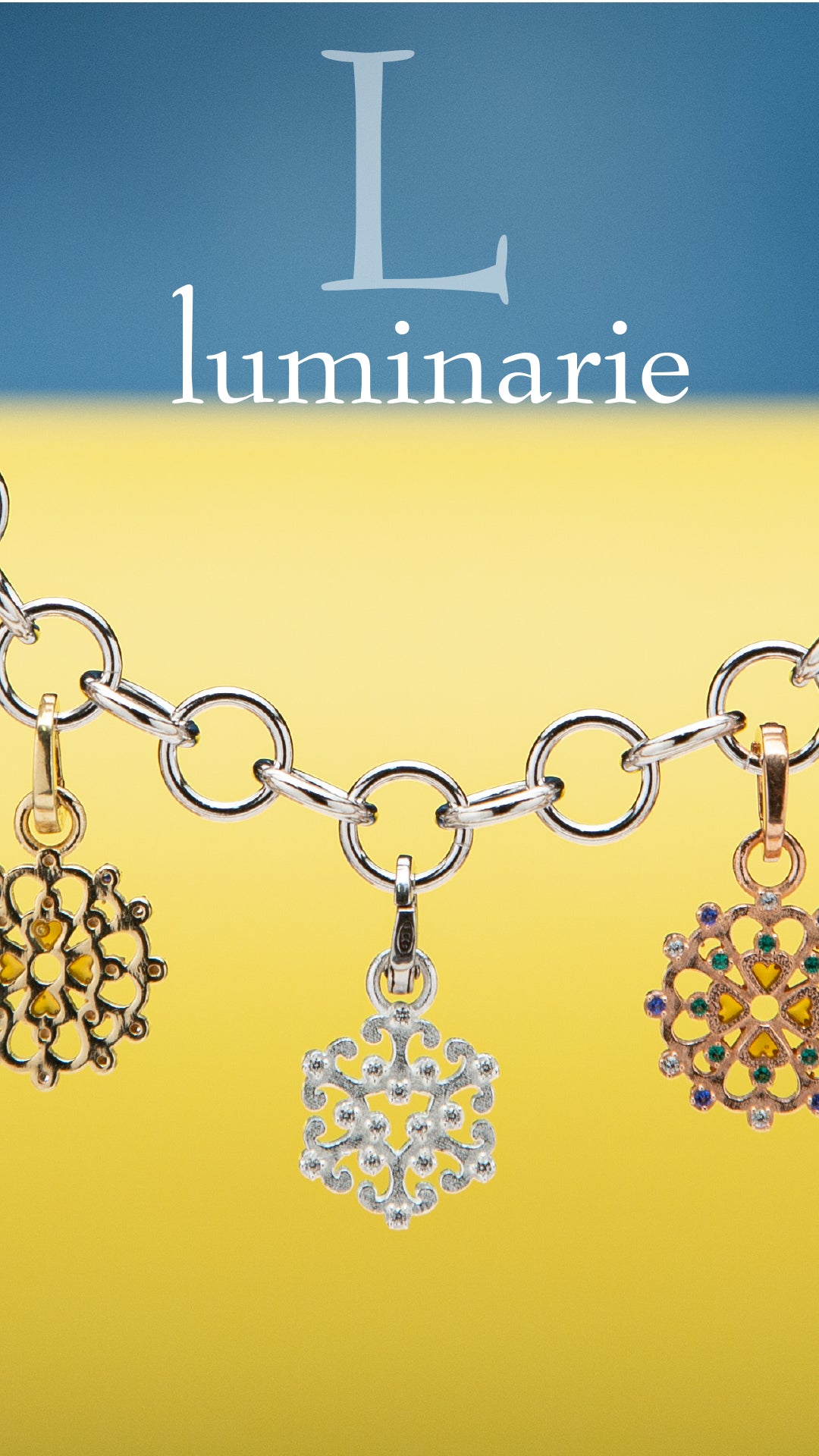 Luminaria tonda con zirconi colorati, VERDE e BLU,  mm 18 - argento-rosè-dorata