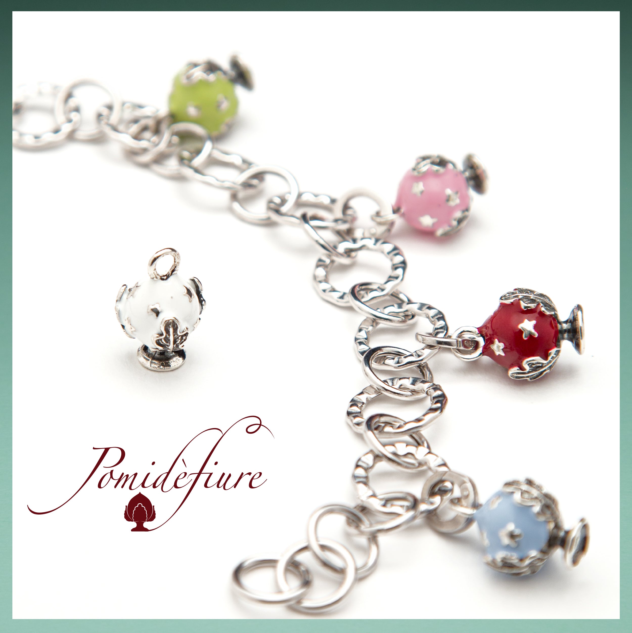 Pomidèfiure II^ misura mm.19 con stelle - smalto rosa