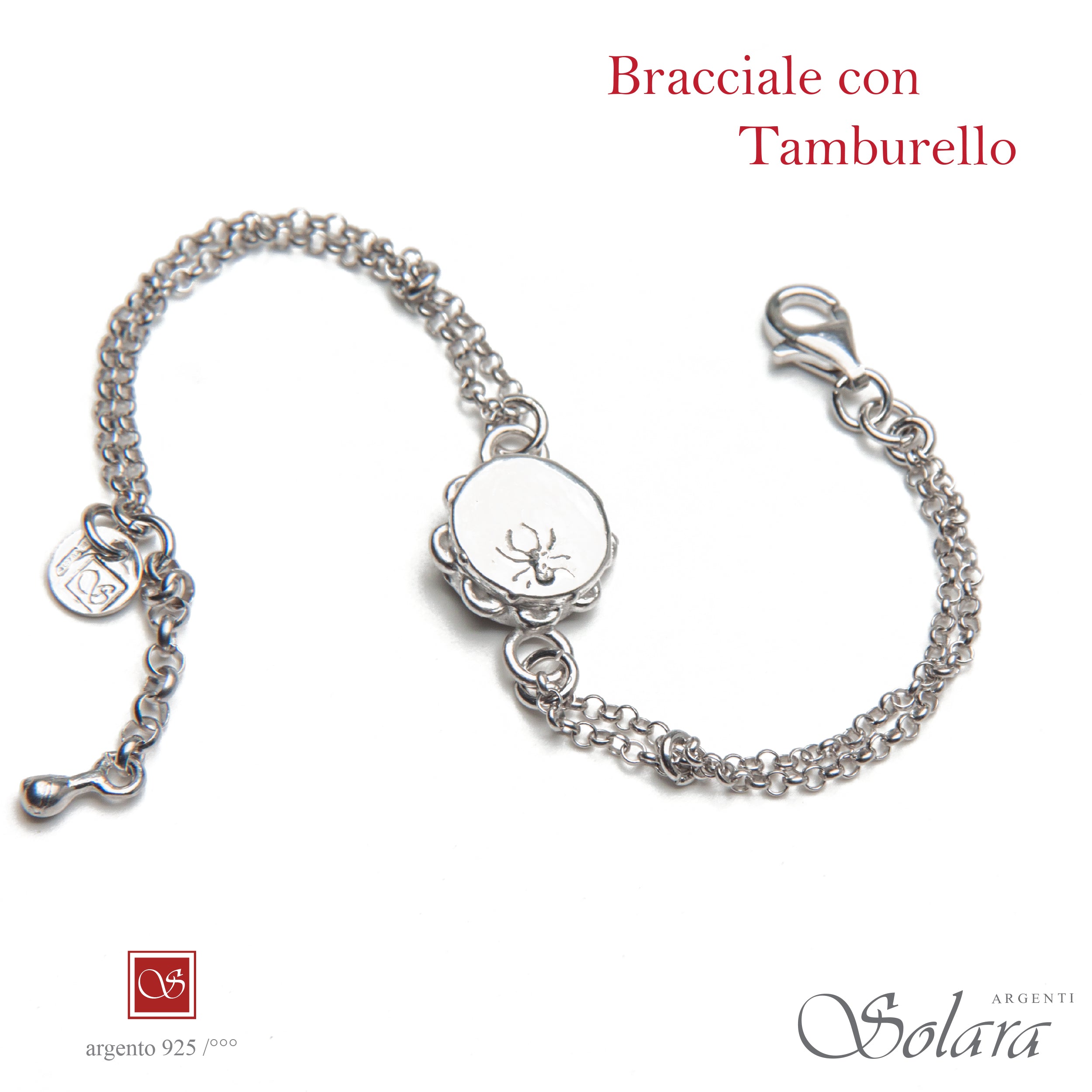 Bracciale con Tamburello rodiato