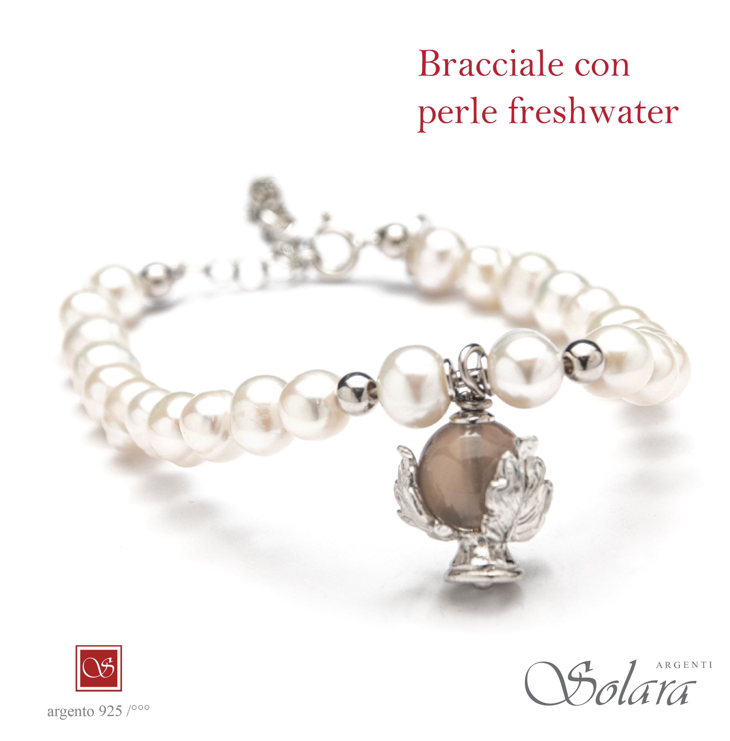 Bracciale Pomidèfiure con perle frehwater e pietre incastonate