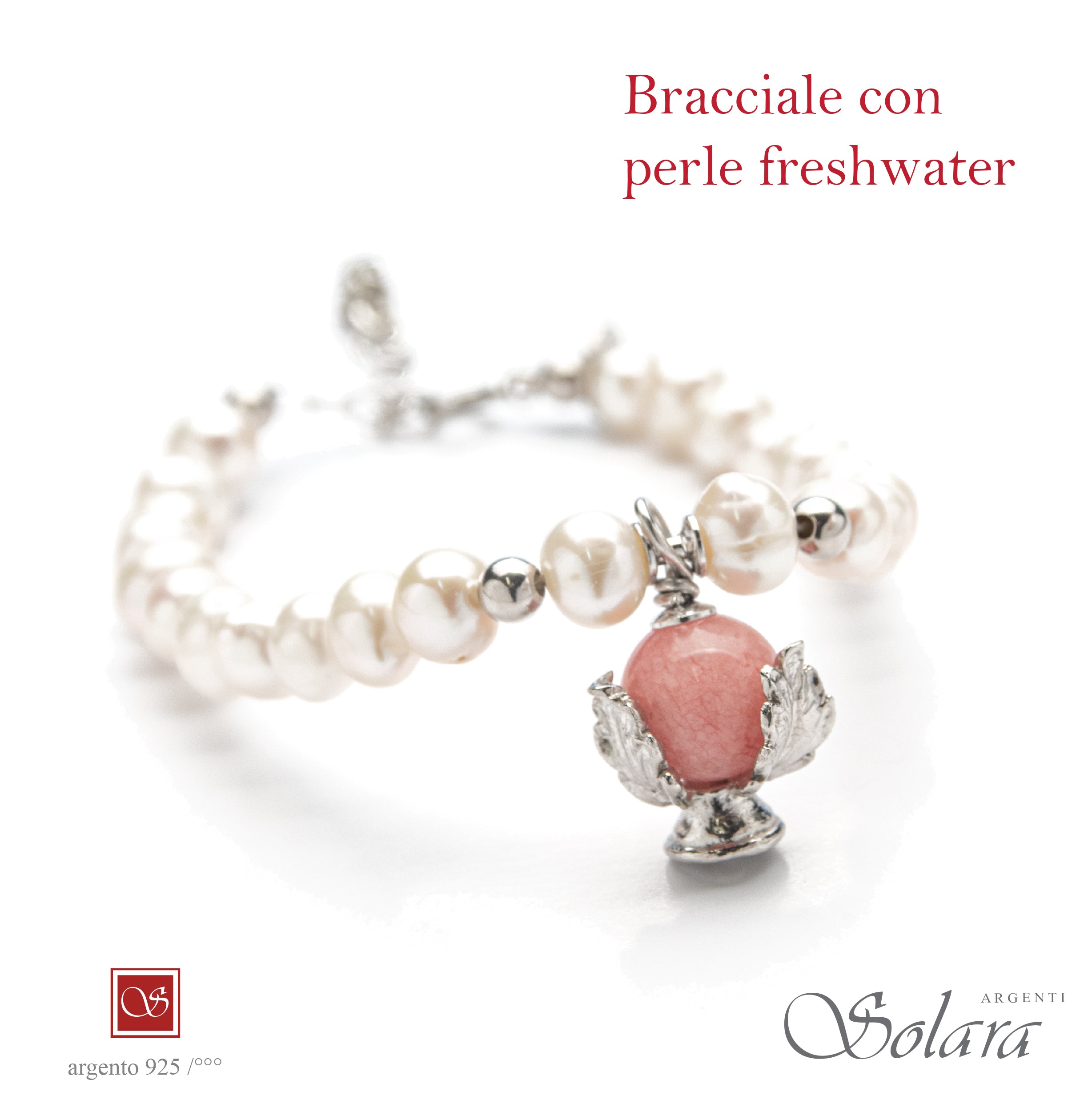 Bracciale Pomidèfiure con perle frehwater e pietre incastonate