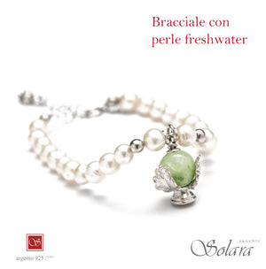 Apri immagine nella presentazione, Bracciale Pomidèfiure con perle frehwater e pietre incastonate
