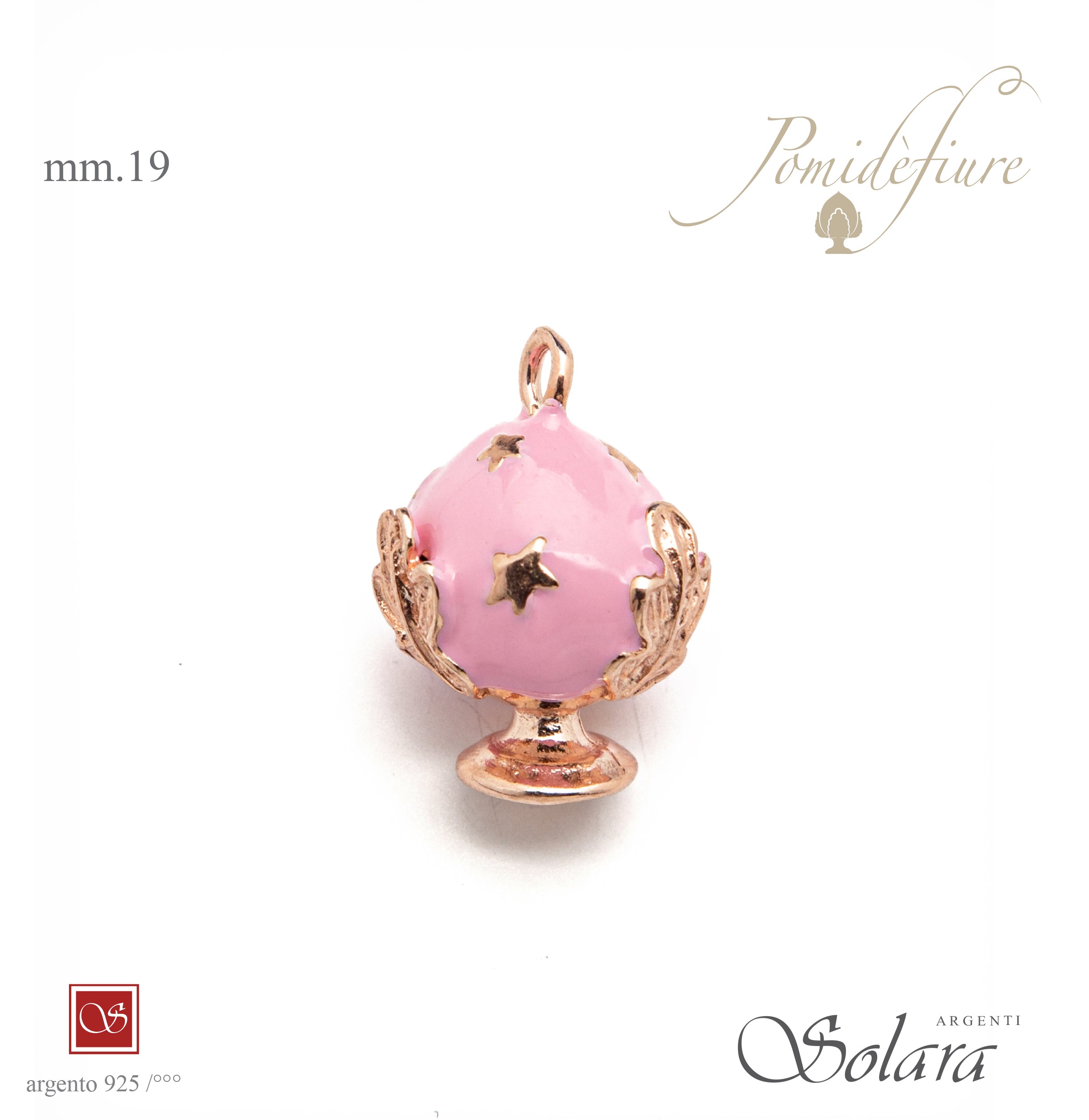 Pomidèfiure II^ misura mm.19 con stelle - smalto rosa