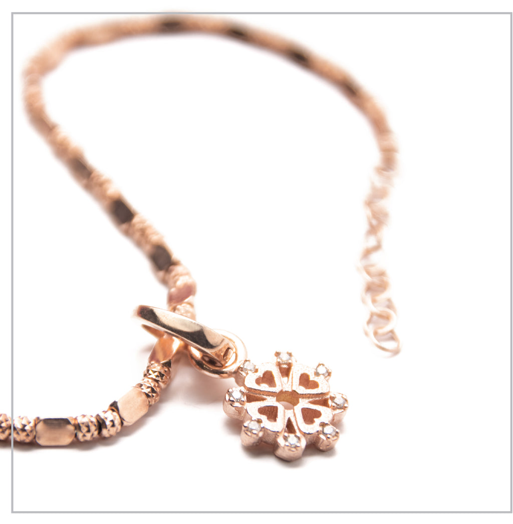 Luminaria petali con zirconi trasparenti - argento-rosè-dorata