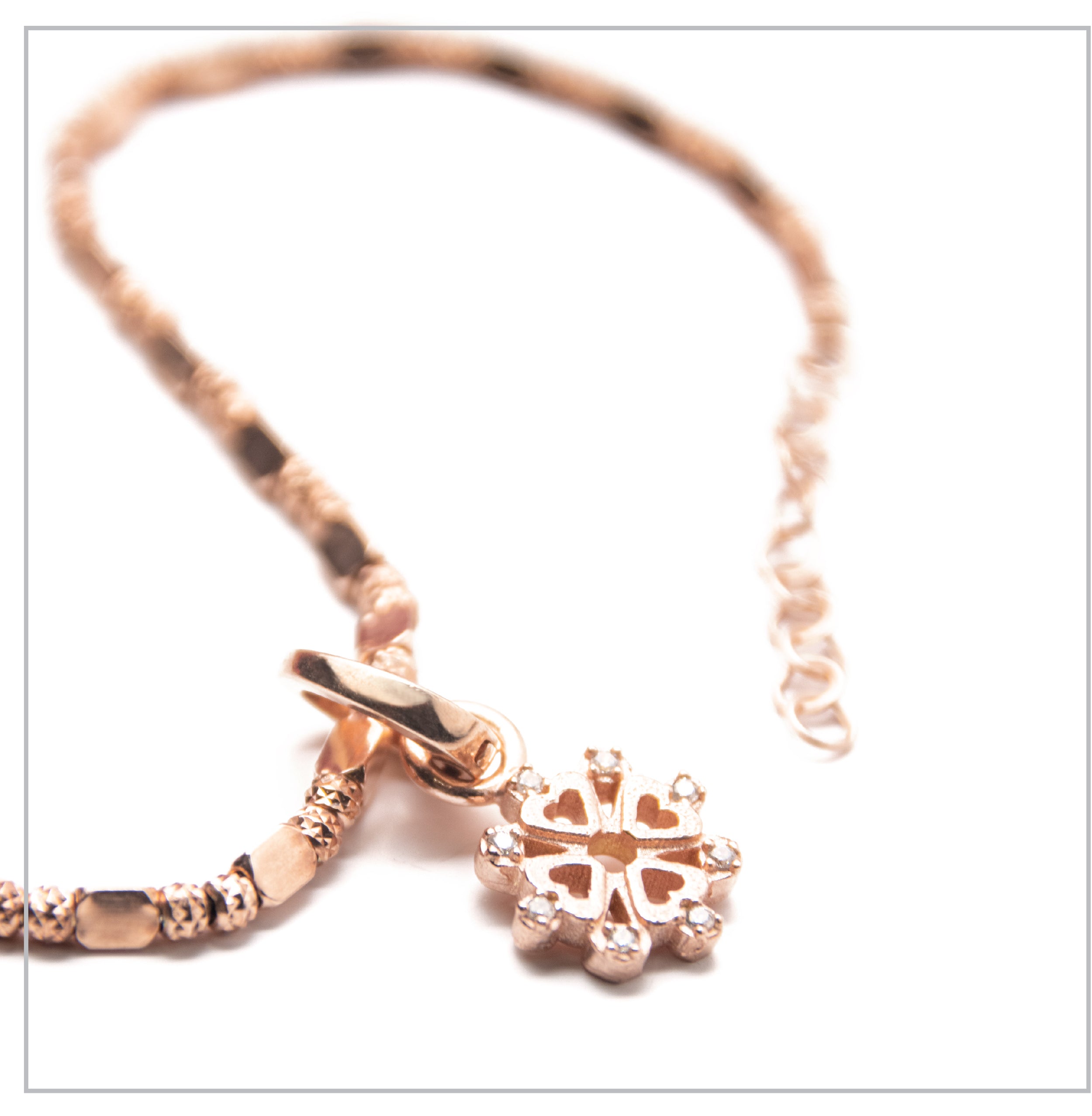 Luminaria petali con zirconi trasparenti - argento-rosè-dorata