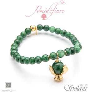 Apri immagine nella presentazione, Bracciale Pomidèfiure con GIADA VERDE
