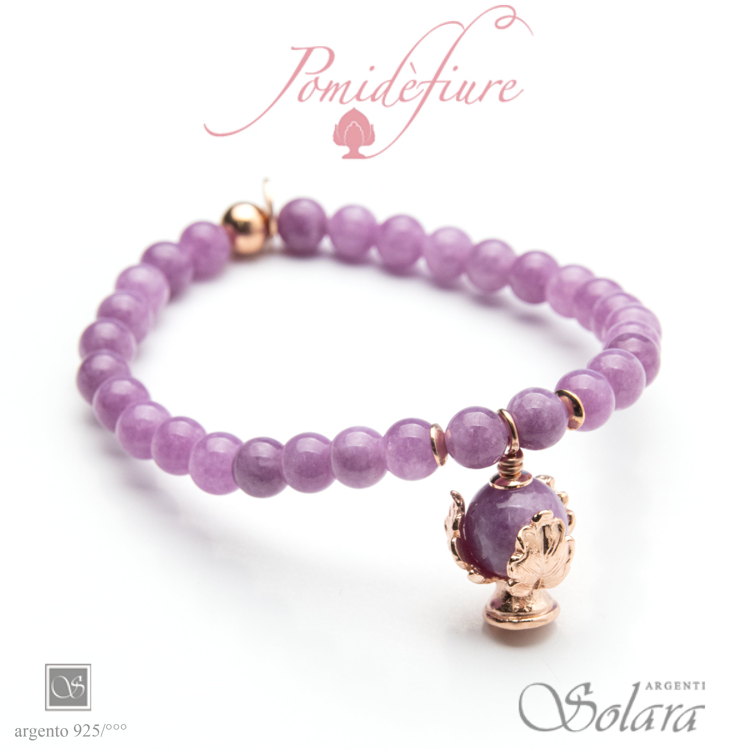 Bracciale Pomidèfiure elastico pietre LISCE