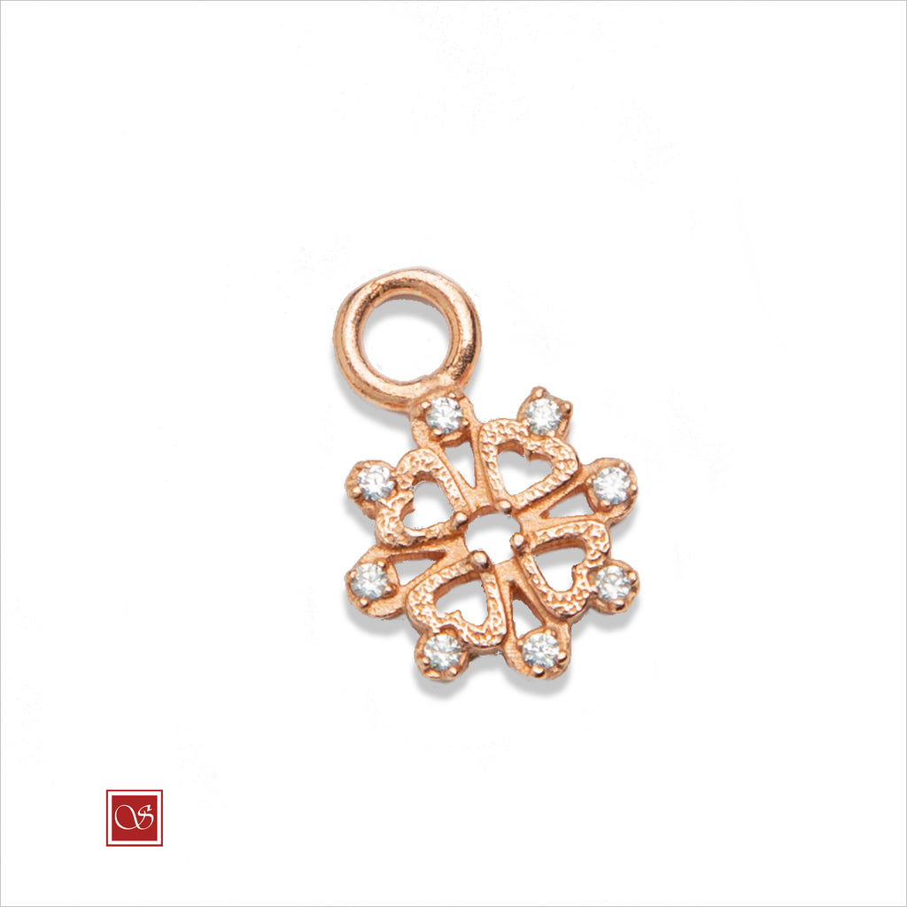 Luminaria petali con zirconi trasparenti - argento-rosè-dorata