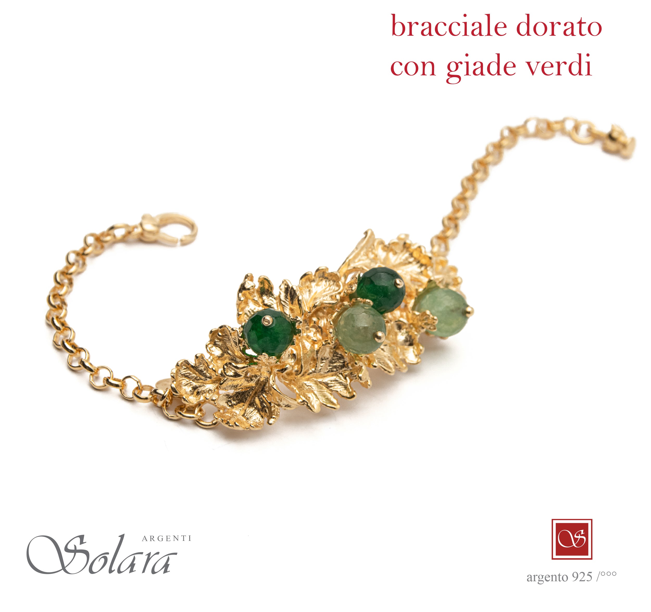 Bracciale LIBERTY  Pomidefiure  - dorato - con Giada verde