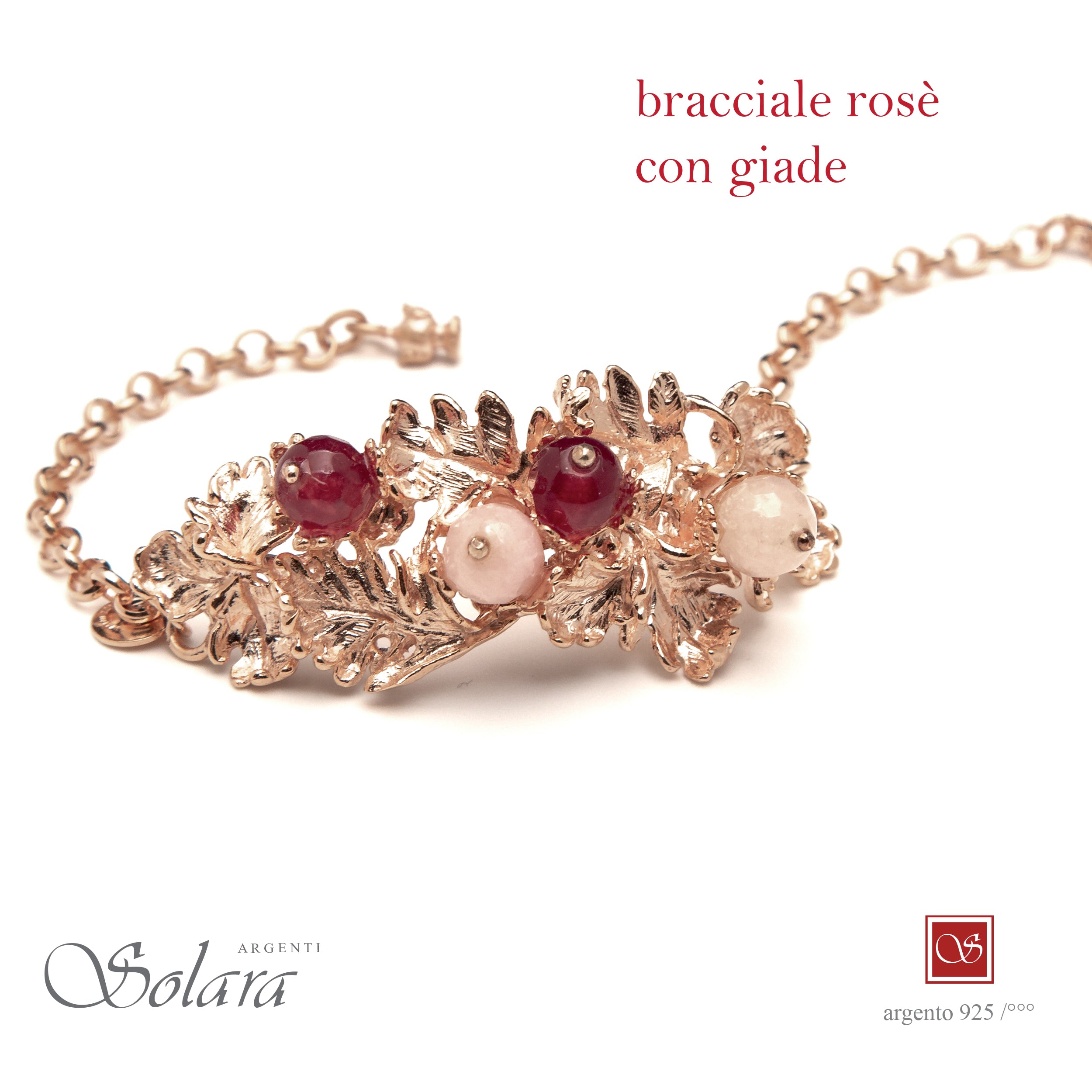 Bracciale LIBERTY  Pomidefiure  - rosè - con Giada