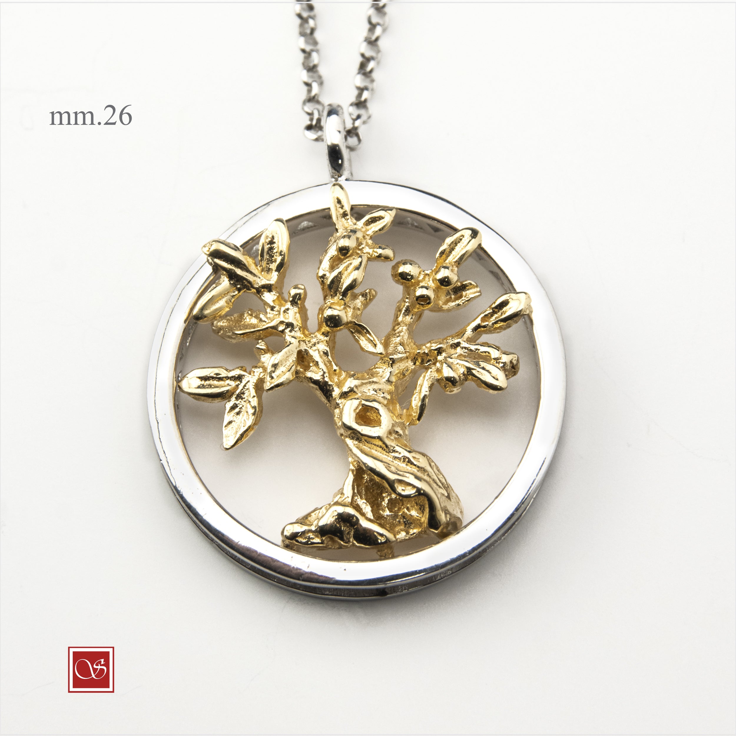 Medaglione con albero d'Ulivo - mm.26