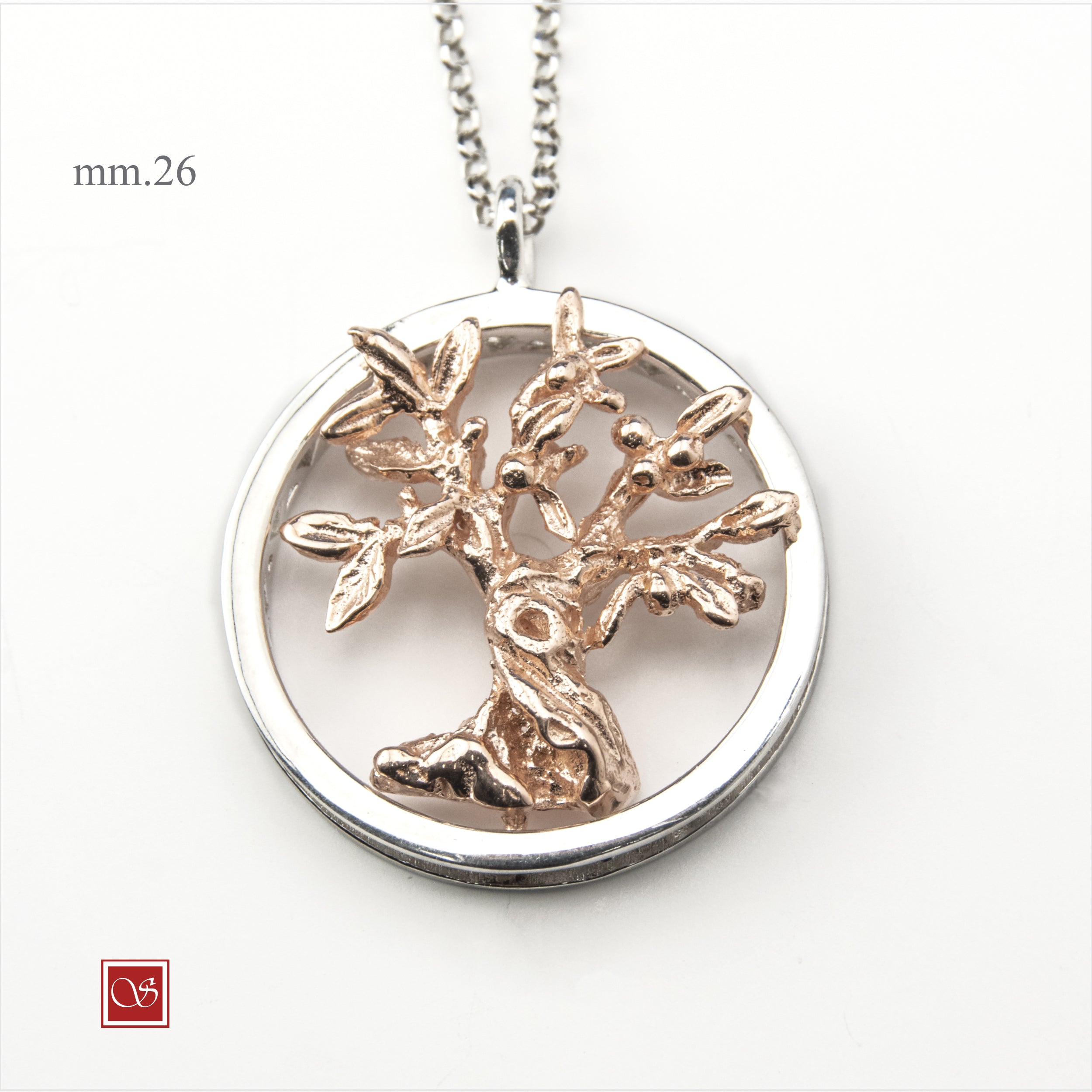 Medaglione con albero d'Ulivo - mm.26