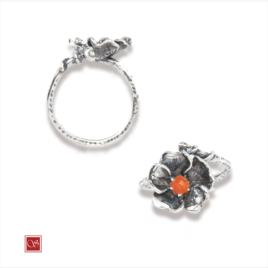 Nasturzio - anello - linea FIORIDARGENTO -