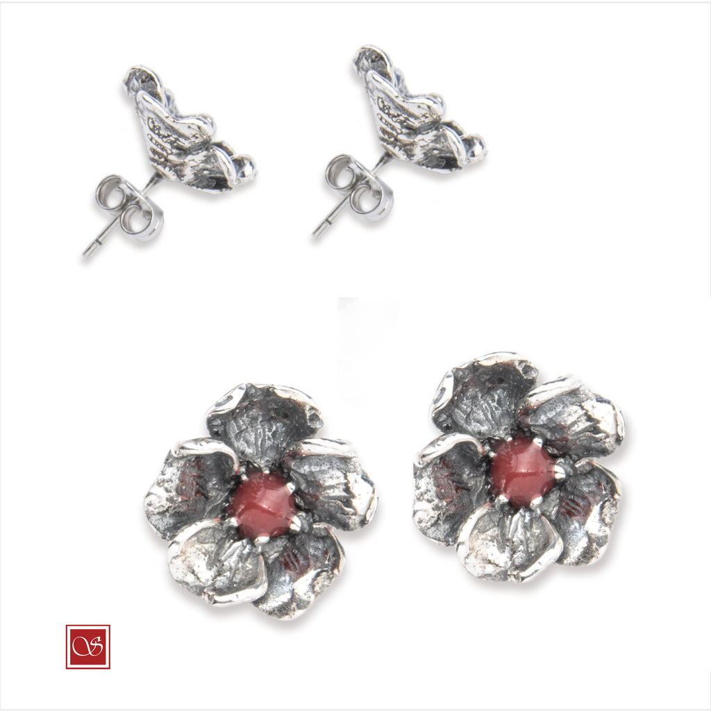 Nasturzio - orecchini - linea FIORIDARGENTO -