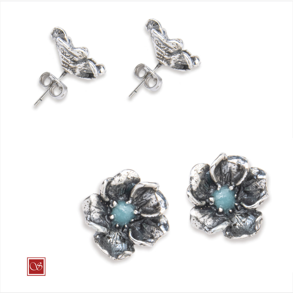 Nasturzio - orecchini - linea FIORIDARGENTO -