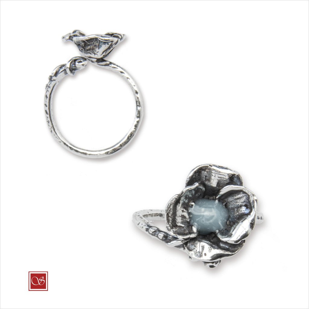 Papavero - anello - linea FIORIDARGENTO -