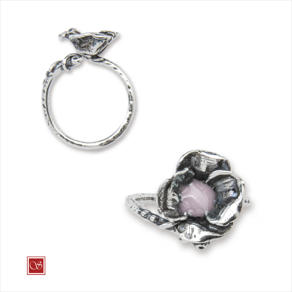 Papavero - anello - linea FIORIDARGENTO -