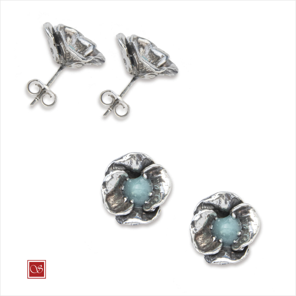 Papavero - orecchini - linea FIORIDARGENTO -