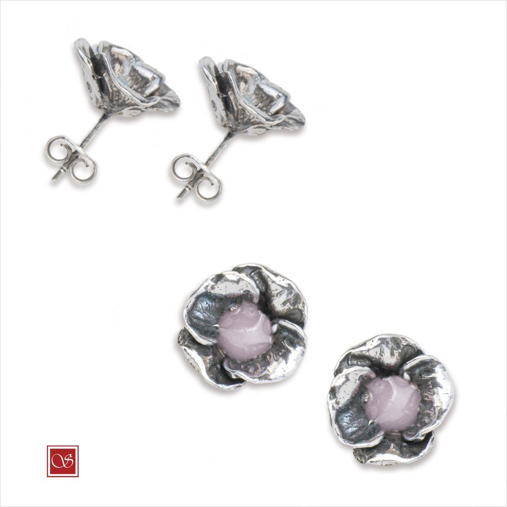 Papavero - orecchini - linea FIORIDARGENTO -