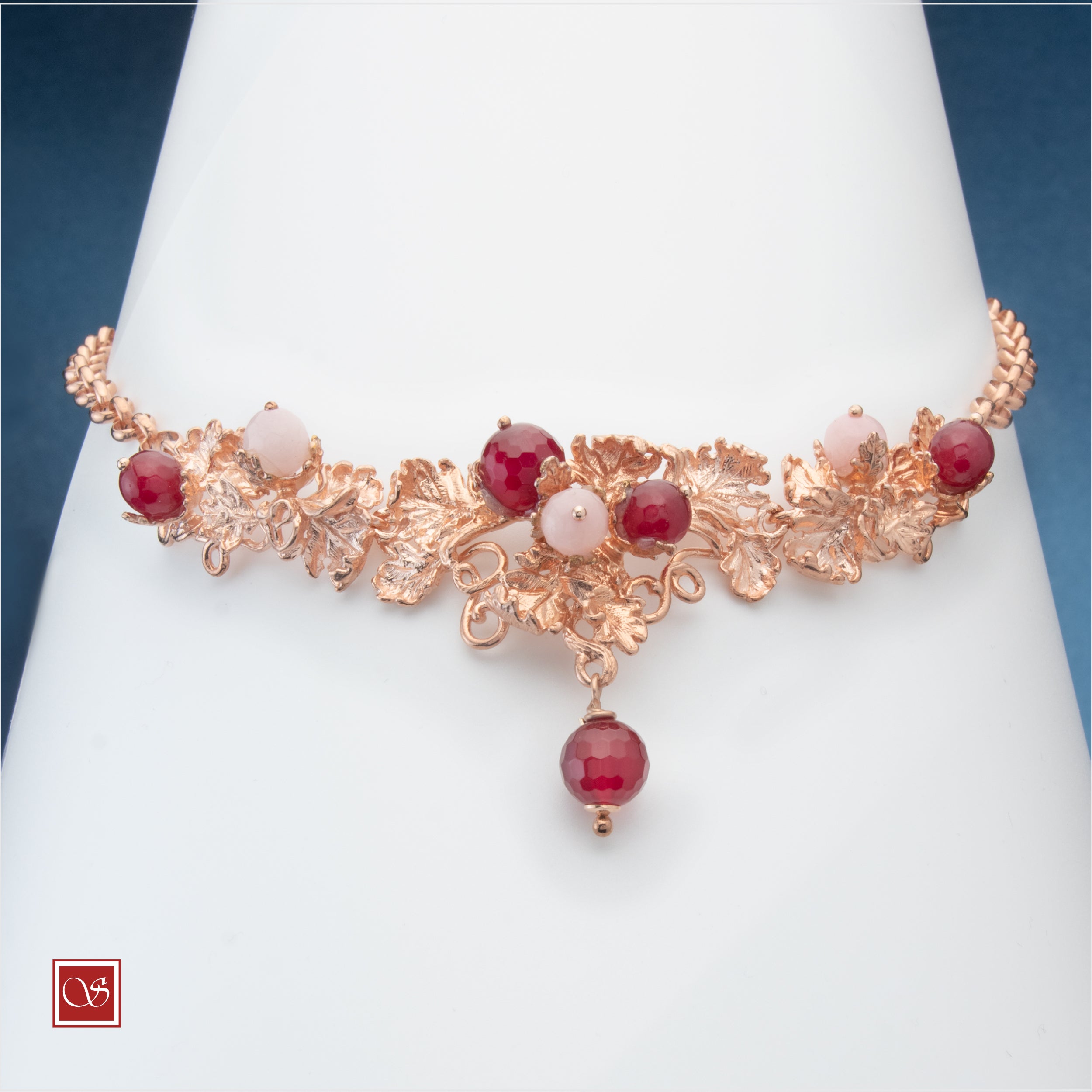 Collana LIBERTY  Pomidefiure  - rosè - con agata rossa