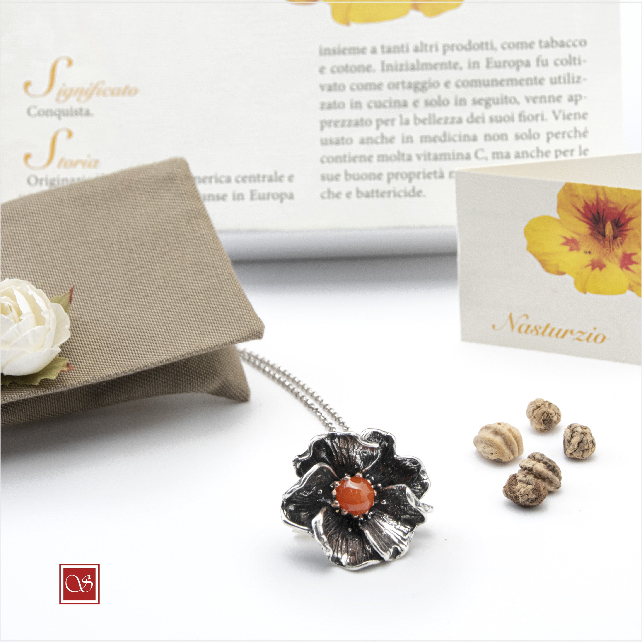 Nasturzio - ciondolo - linea FIORIDARGENTO - II^ misura