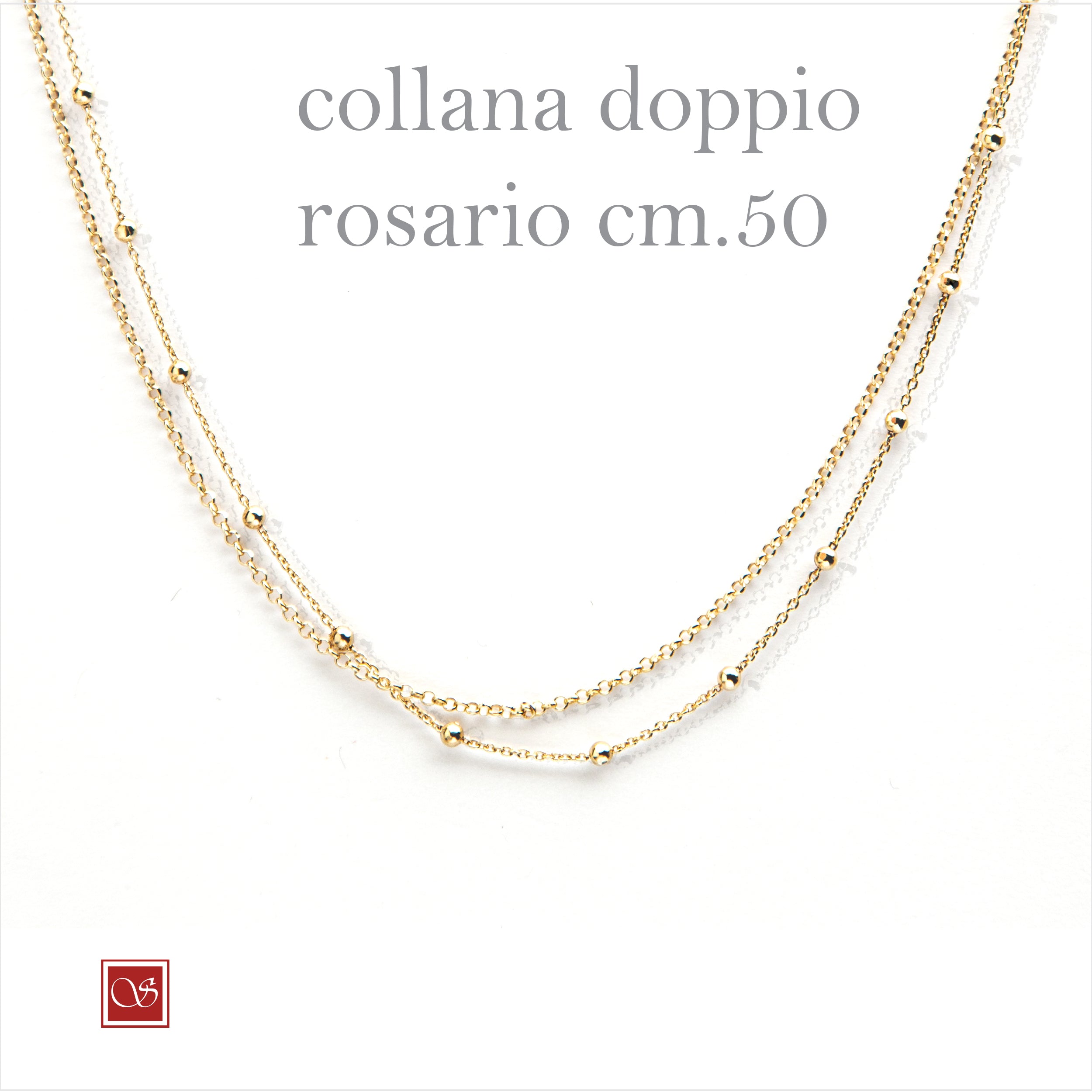 Collana doppio rosario - dorata -  cm50  e cm 80