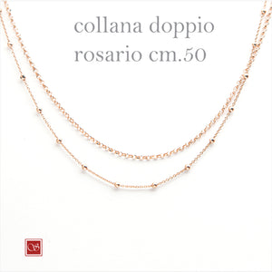 Apri immagine nella presentazione, Collana doppio rosario - rosè -  cm50  e cm 80
