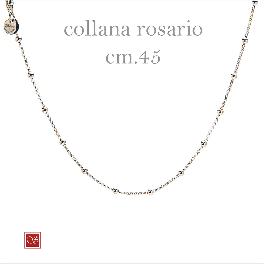 Collana rosario singola - cm.45 - rodiata-rosè-dorata