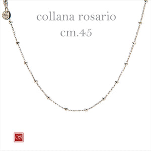 Apri immagine nella presentazione, Collana rosario singola - cm.45 - rodiata-rosè-dorata

