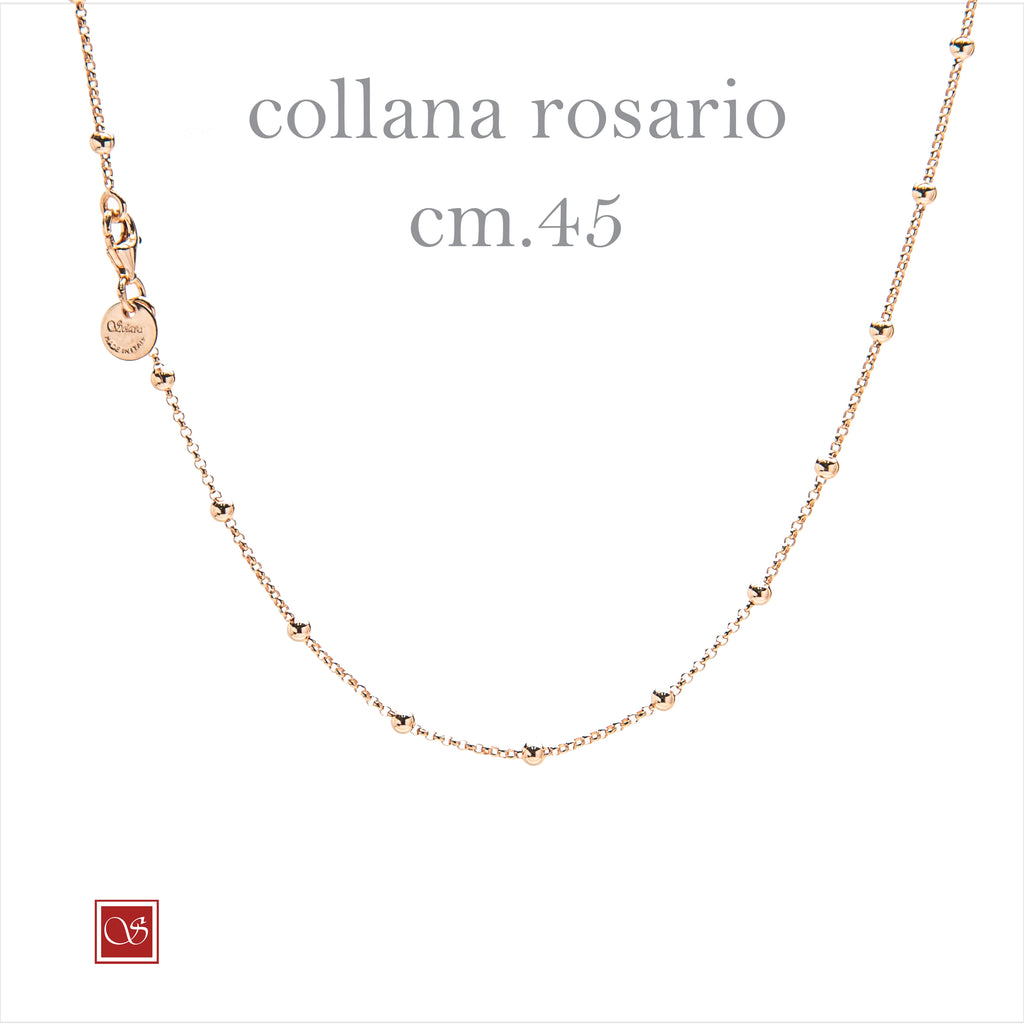 Collana rosario singola - cm.45 - rodiata-rosè-dorata