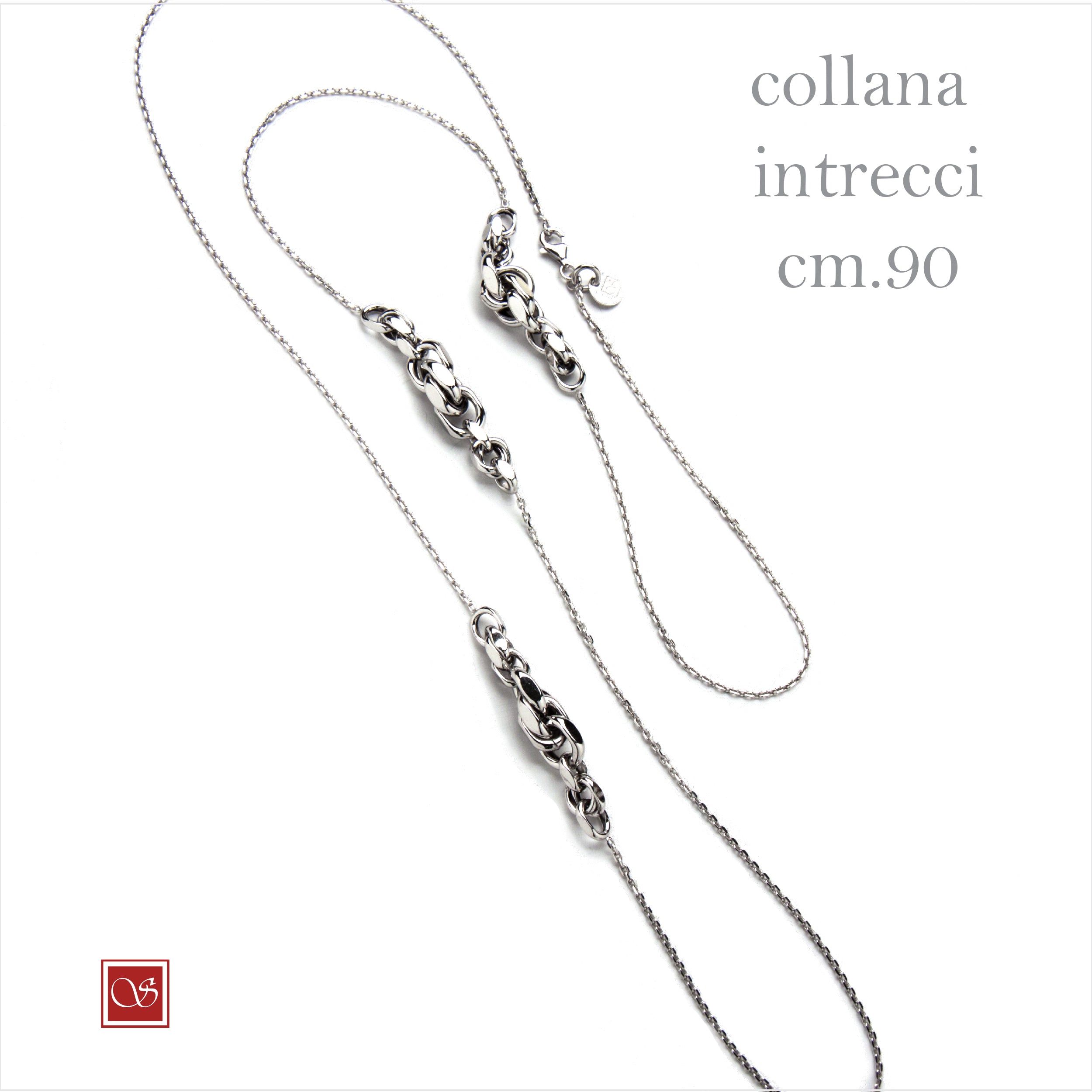 Collana INTRECCI - cm. 90 - rodiata