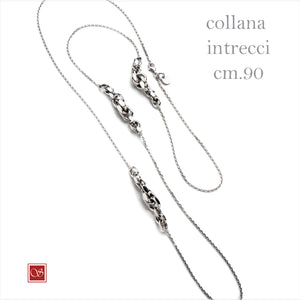 Apri immagine nella presentazione, Collana INTRECCI - cm. 90 - rodiata
