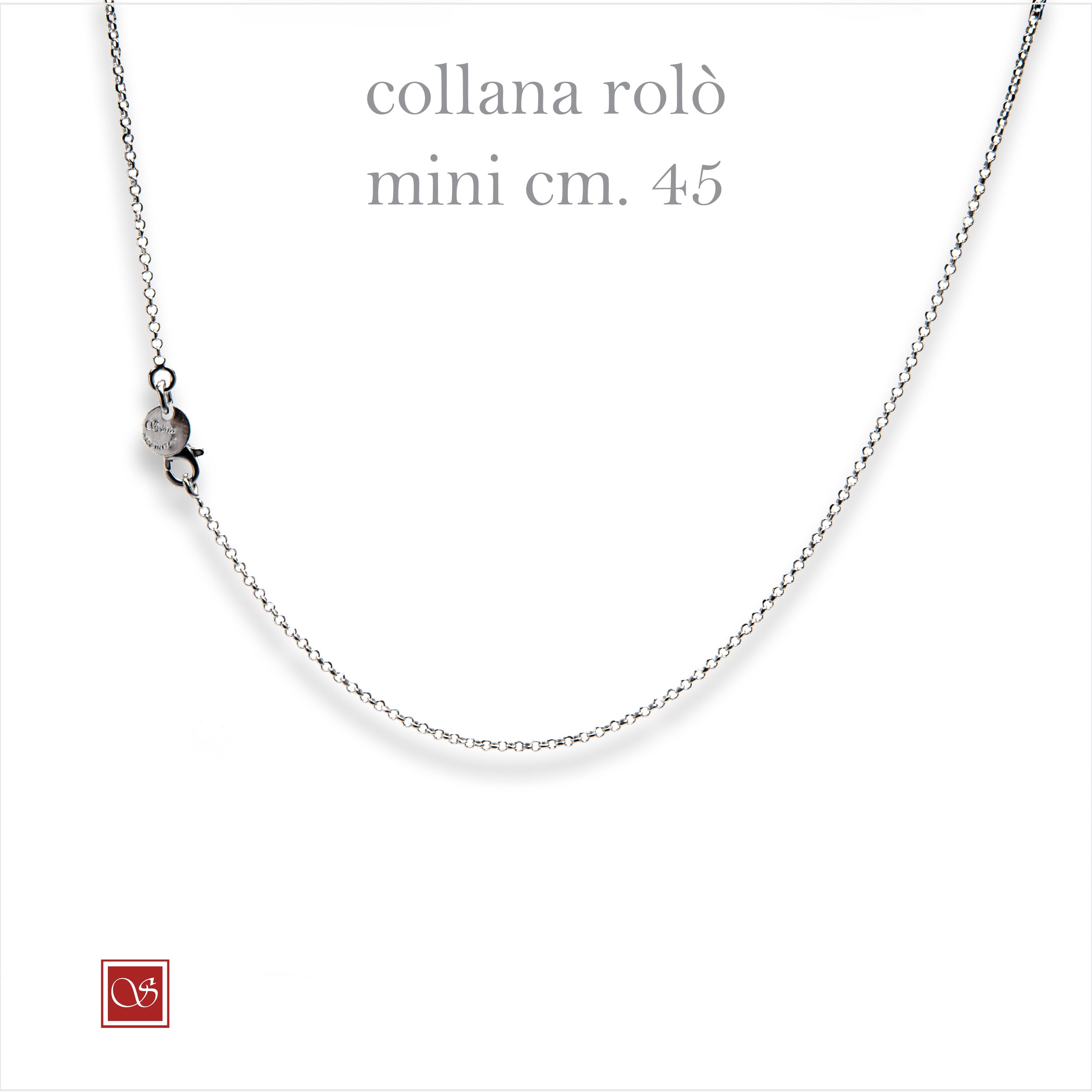 Collana rolò mini - cm. 45 - rodiata