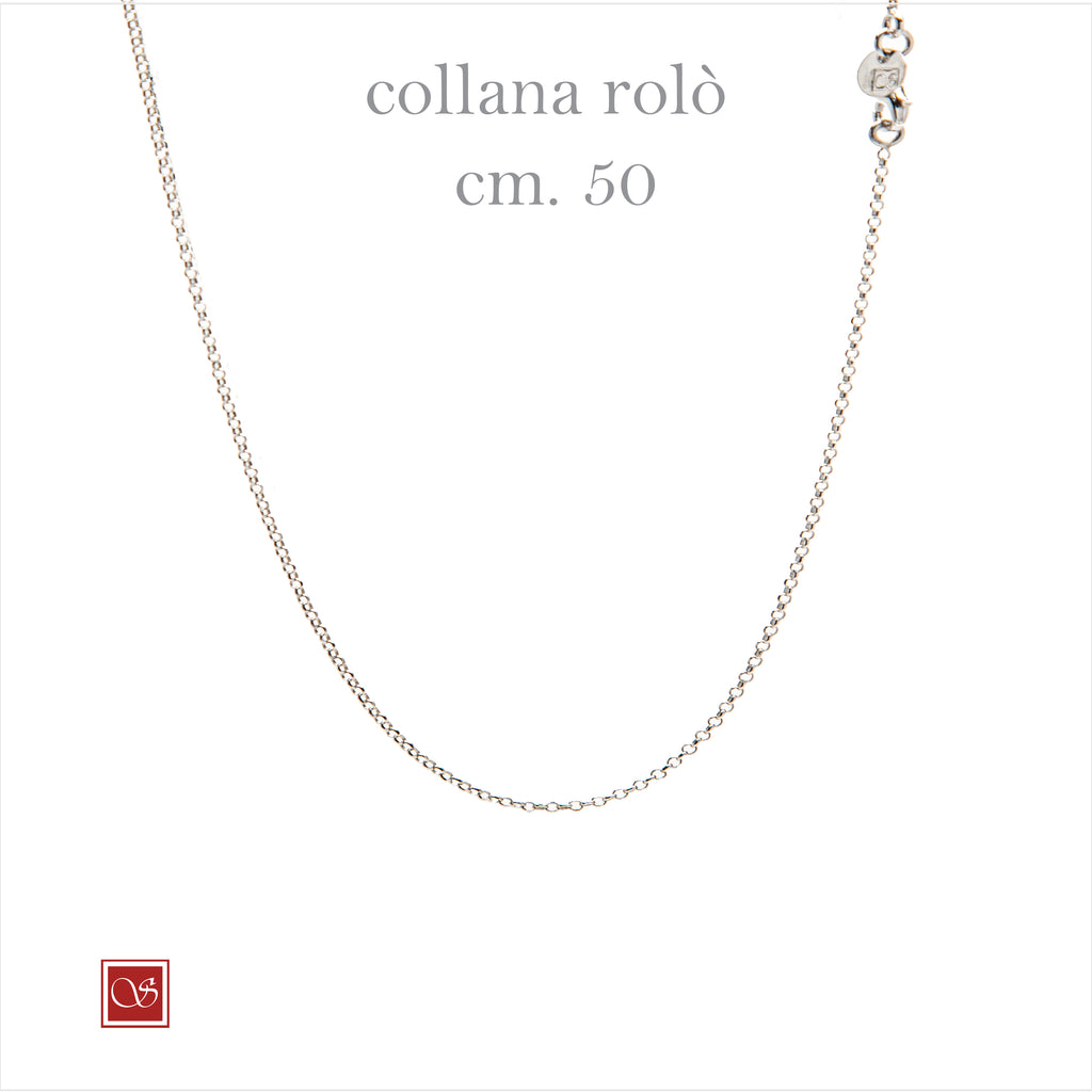 Collana rolò singola - rodiata -  cm 50  e cm 80
