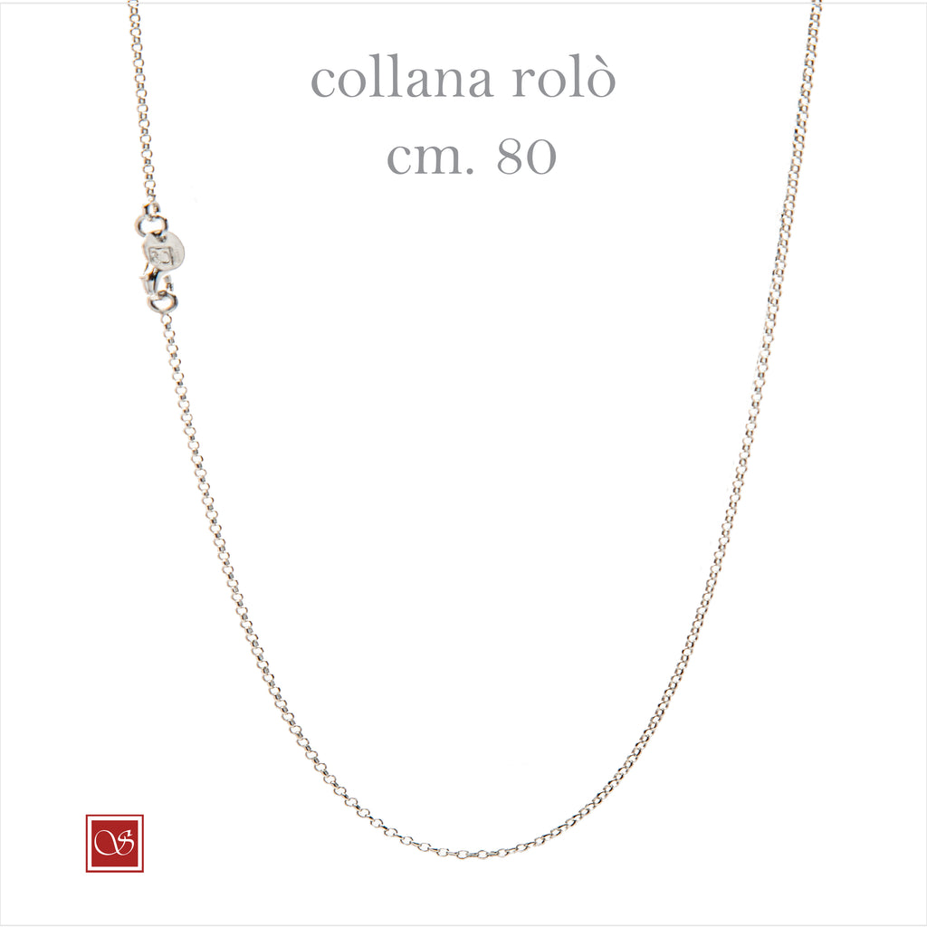 Collana rolò singola - rodiata -  cm 50  e cm 80