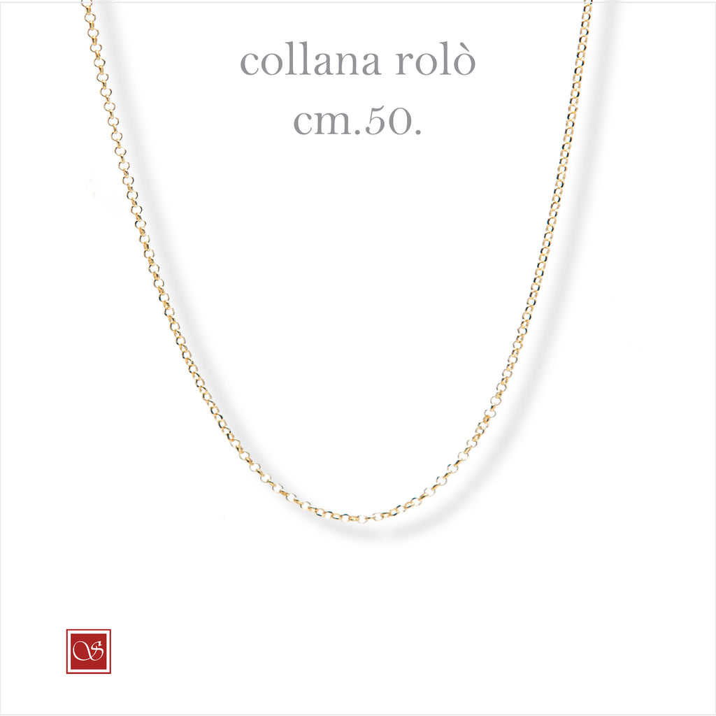 Collana rolò singola - dorata -  cm50  e cm 80
