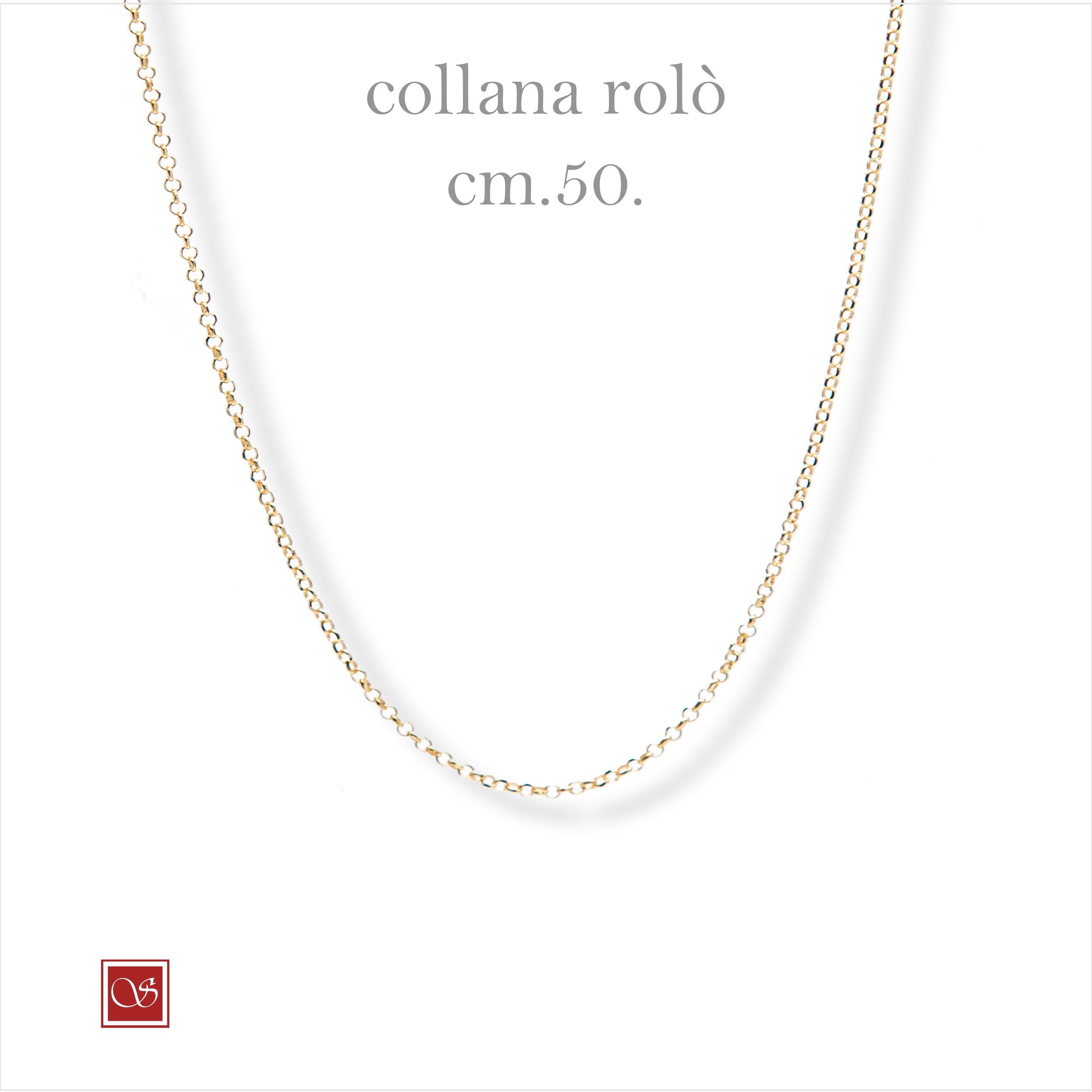 Collana rolò singola - dorata -  cm50  e cm 80