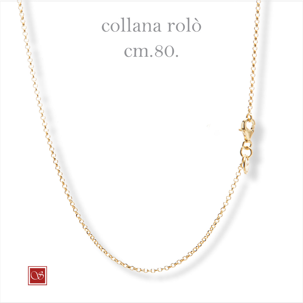 Collana rolò singola - dorata -  cm50  e cm 80