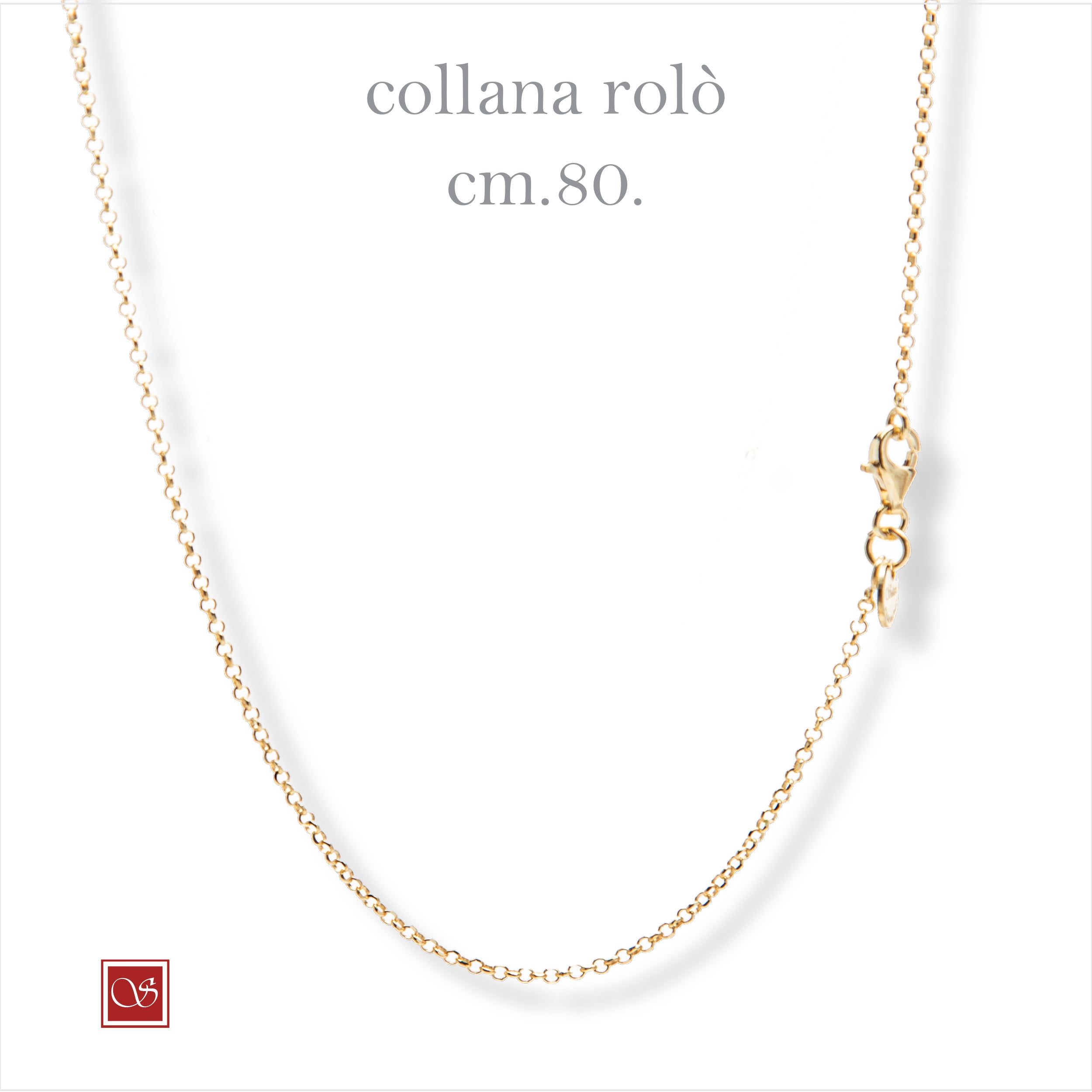 Collana rolò singola - dorata -  cm50  e cm 80