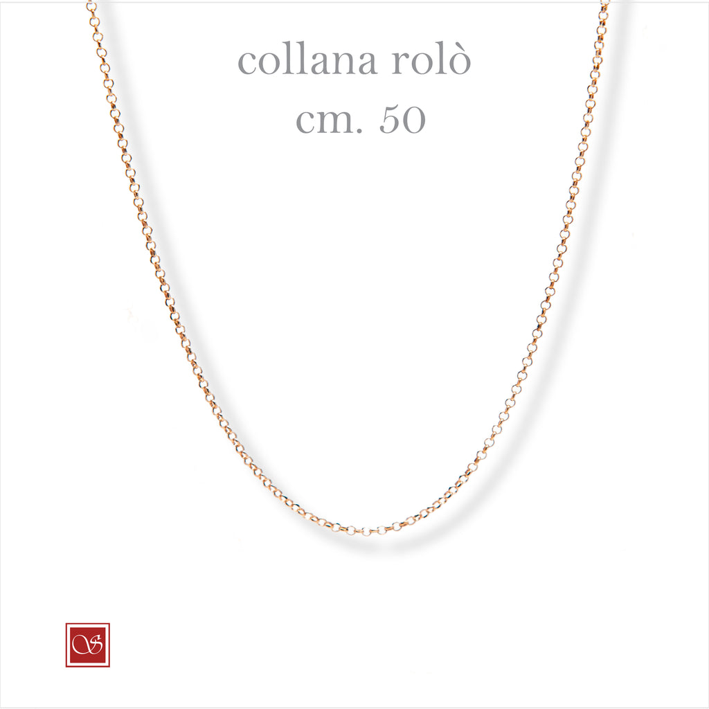 Collana rolò singola - rosè -  cm 50  e cm 80