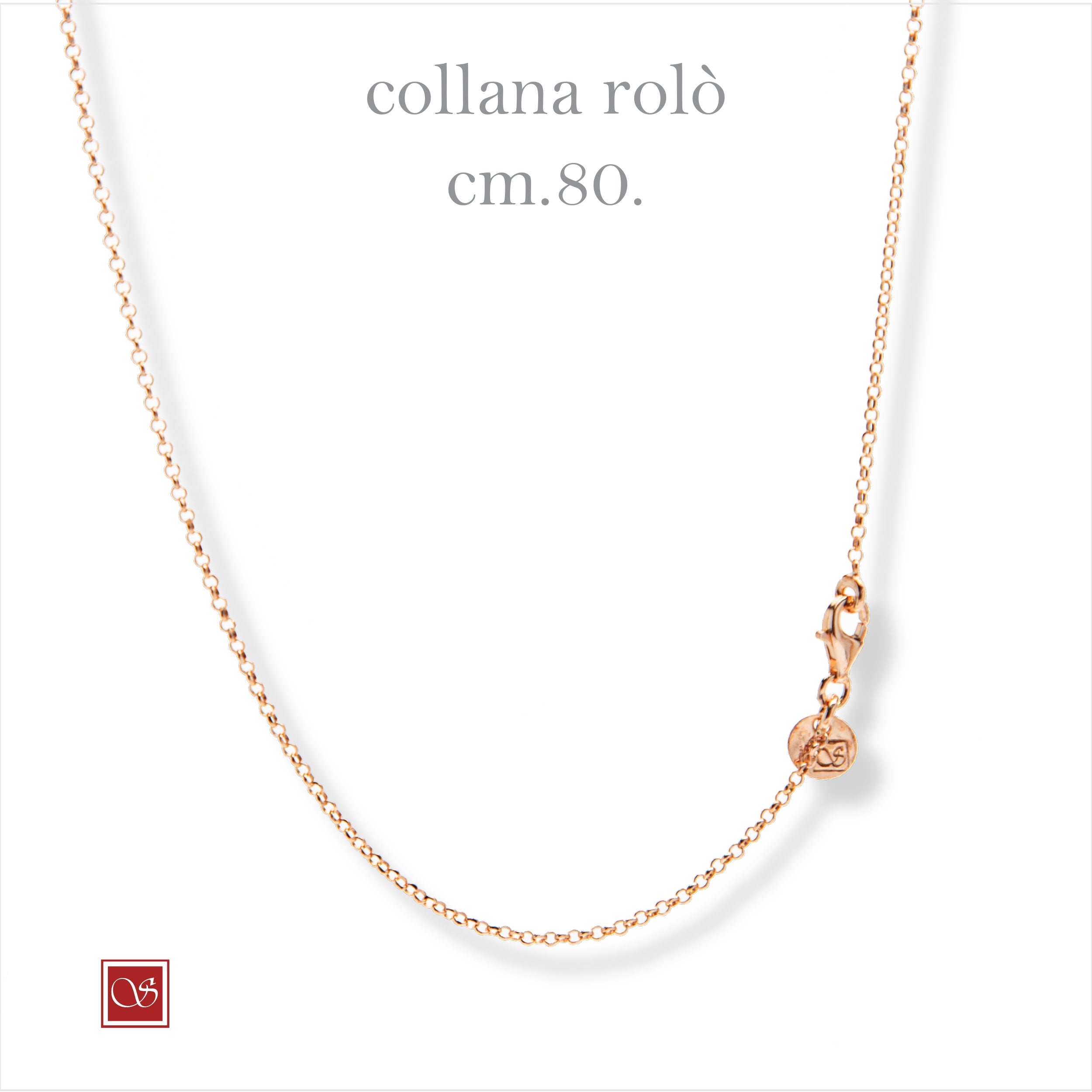 Collana rolò singola - rosè -  cm 50  e cm 80