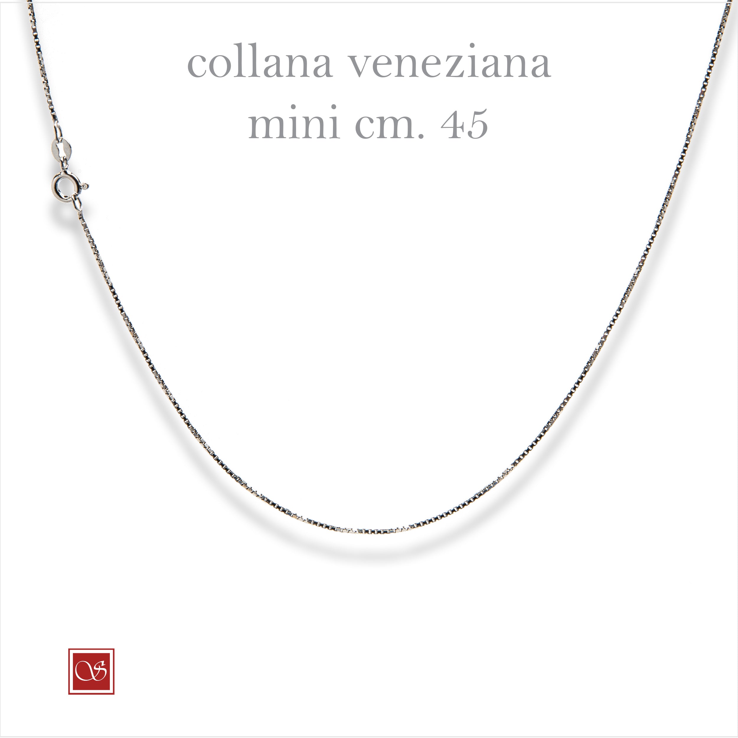 Collana veneziana mini - cm. 45 - rodiata