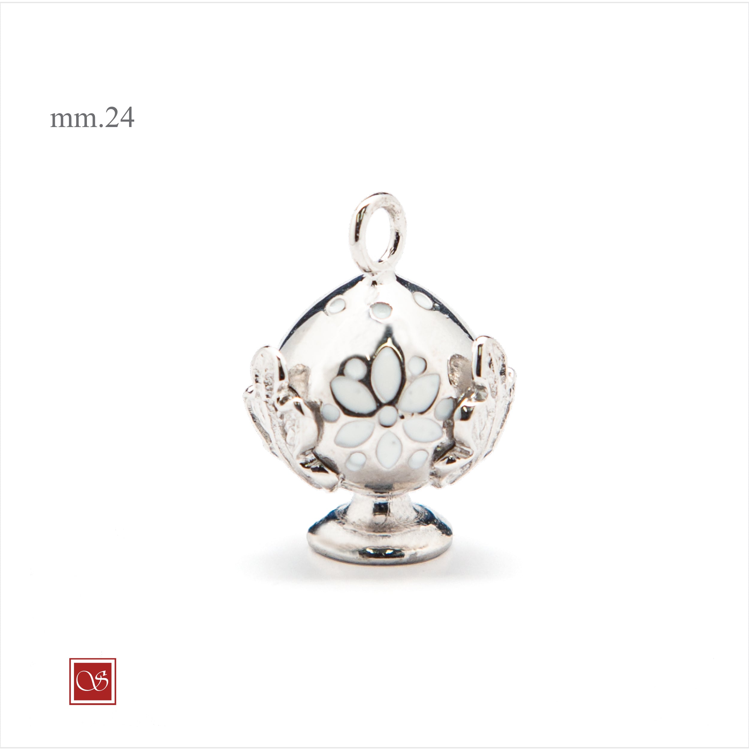 Pomidèfiure traforo rodiato con smalto bianco