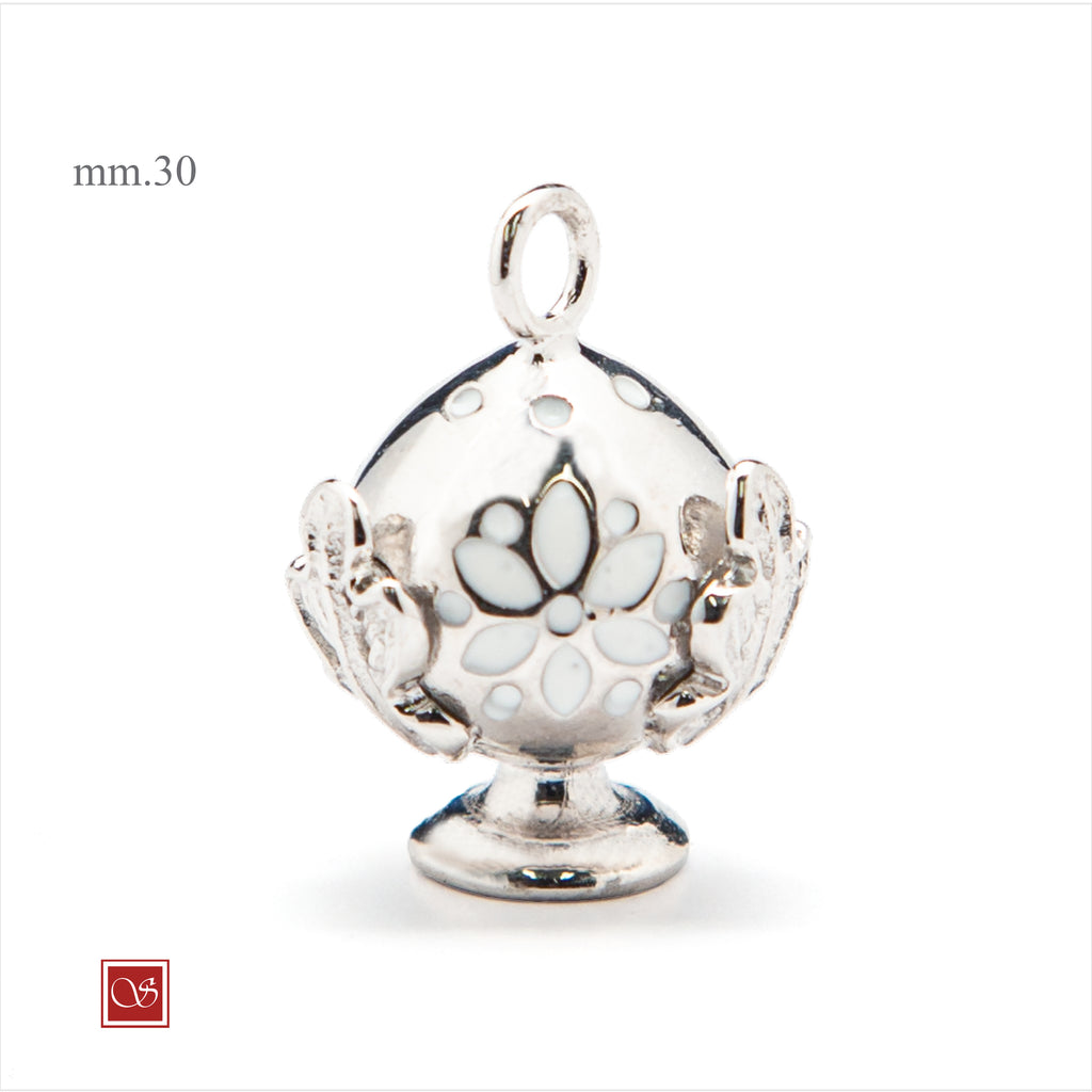 Pomidèfiure traforo rodiato con smalto bianco