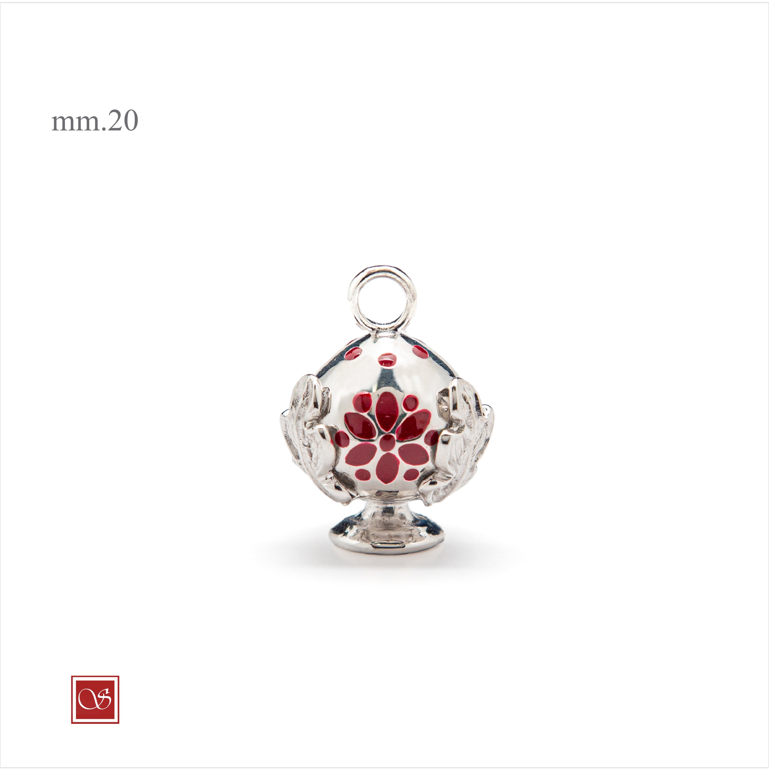 Pomidèfiure traforo rodiato con smalto bordeaux