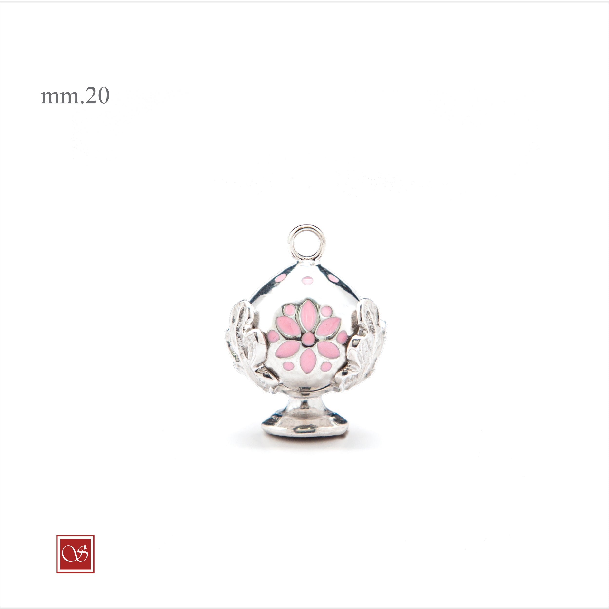 Pomidèfiure traforo rodiato con smalto rosa