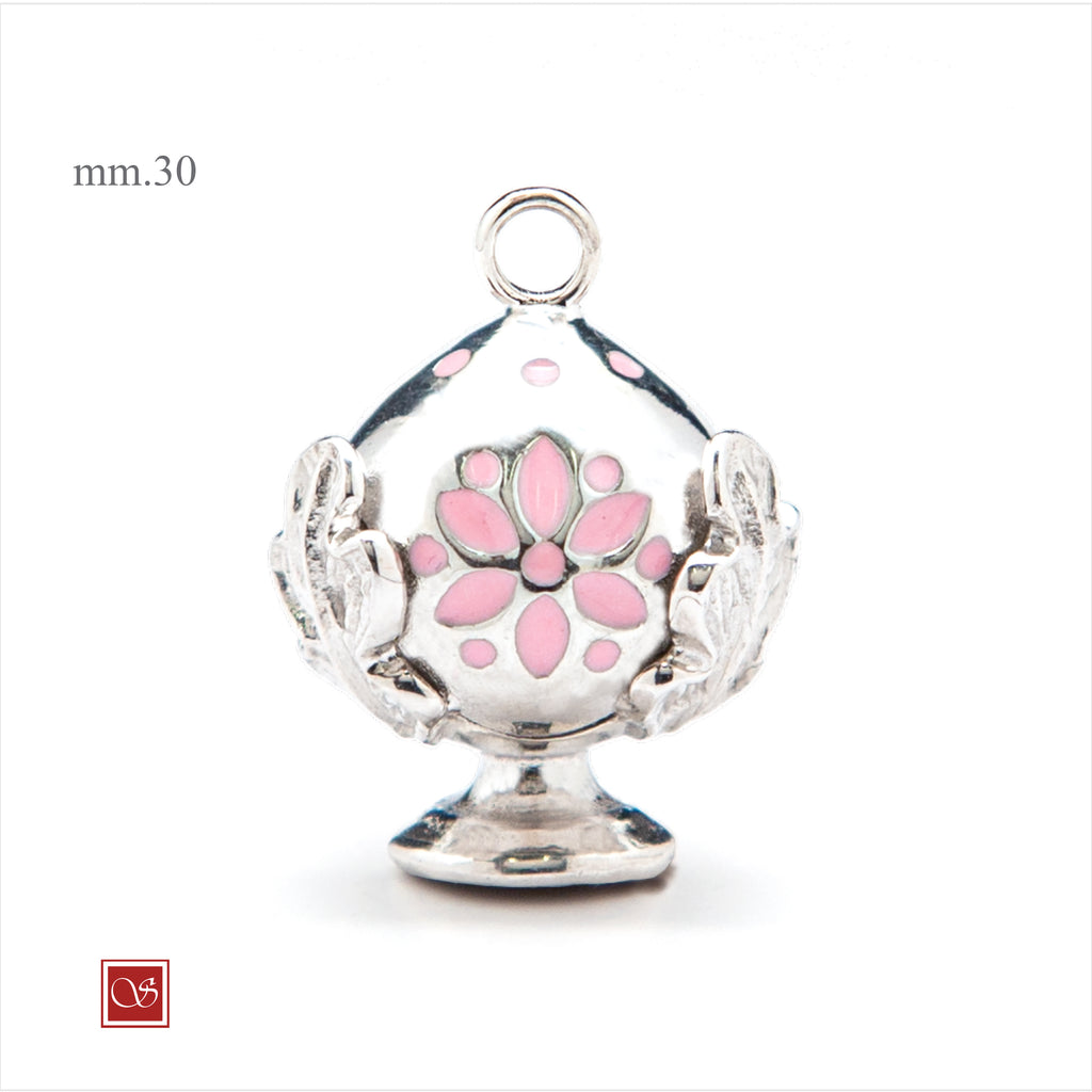 Pomidèfiure traforo rodiato con smalto rosa