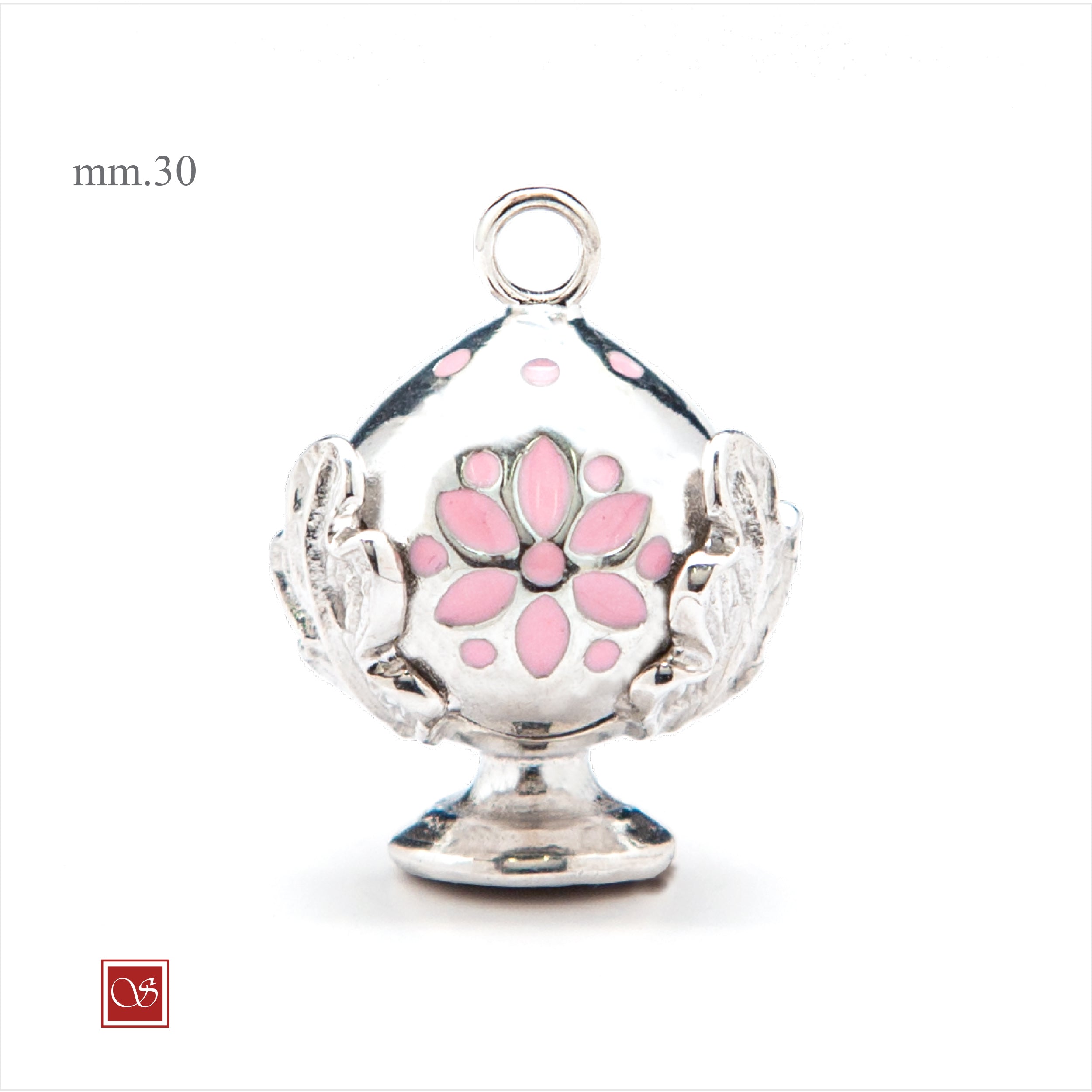 Pomidèfiure traforo rodiato con smalto rosa